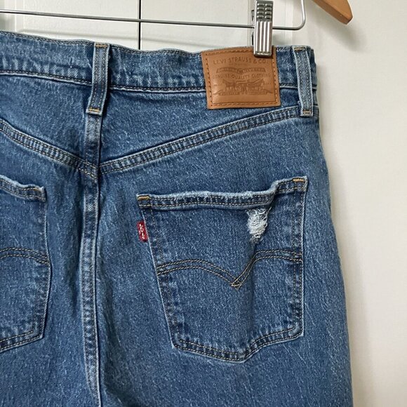 Levi’s 70's High Flare Jeans Womens 31 Blue Stretch Distressed Premium - Picture 6 of 11